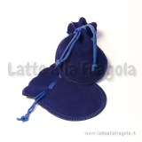 Sacchetto ad anfora in velluto scamosciato blu 70x90mm