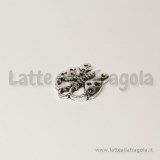 Charm farfalla in metallo argento antico 17x15mm