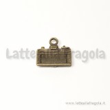 Charm macchina fotografica in metallo color bronzo 15.5x14mm