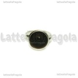 Base anello in Acciaio inox regolabile con base tonda 12mm