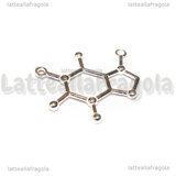 Connettore Molecola Caffeina in Argento 925 24.1x26mm		