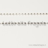 1 Metro di Catena a pallini in metallo Silver Plated  2mm