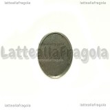Base anello in Acciaio inox regolabile con base ovale 25x18mm