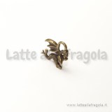 Charm 3D Drago in metallo color bronzo 21x14mm