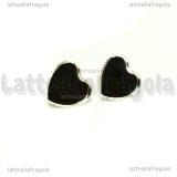 Coppia Perni base Cuore 12mm in rame silver plated