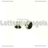 5 Portapendenti a Coppetta in Ottone argentato 7x6mm