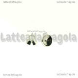 5 Portapendenti a Coppetta in Ottone argentato 7x6mm