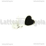 Coppia Perni base Cuore 12mm in rame silver plated 