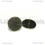 Coppia Orecchini a perno in Acciaio Inox con base 16mm