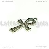 Ciondolo Ankh in metallo argento antico 36x20mm