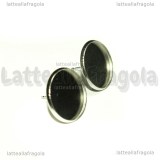 Coppia Orecchini a perno in Acciaio Inox con base 16mm