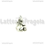 Charm Scimmietta double-face in metallo argento antico 20x11mm
