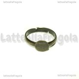 Base anello regolabile in metallo color bronzo con piattello 8mm