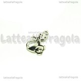 Charm Scimmietta double-face in metallo argento antico 20x11mm