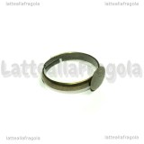 Base anello regolabile in metallo color bronzo con piattello 8mm