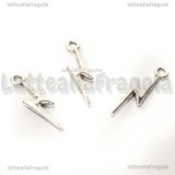 Charm Fulmine in metallo argento antico 20x6mm