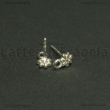Coppia Perni a Fiore con asola in Argento 925 8x5.5mm