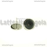 Coppia orecchini a perno in Acciaio inox con base cammei 12mm