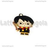 Ciondolo Harry Potter in metallo dorato smaltato 28x21mm