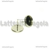 Coppia orecchini a perno in Acciaio inox con base cammei 12mm