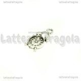 Charm Sveglia in metallo argento antico 19x8mm
