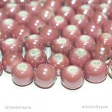 5 Perle in Ceramica Rosa 8mm