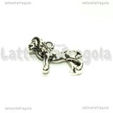 Ciondolo Leone 3D in metallo argento antico 23x16mm