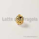 Ciondolo perla apribile a spirale in metallo Gold Plated 14x10mm