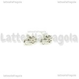 Coppia Perni a Fiore con asola in Argento 925 8x5.5mm