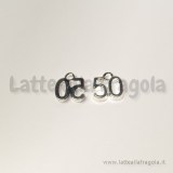 Charm numero 50 in metallo Silver Plated 12x10mm