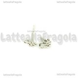 Coppia Perni a Fiore con asola in Argento 925 8x5.5mm