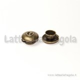 Ciondolo 3D tazzina e piattino in metallo bronzo antico 14x8mm