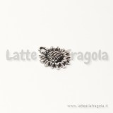 Charm girasole in acrilico argento antico 19x16mm