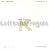 Ciondolo Lettera K in Acciaio Inox 11x10mm
