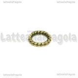10 Anelli chiusi in metallo decorato color bronzo 10mm