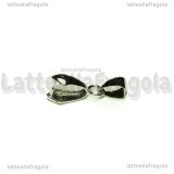 Portapendente in metallo argentato 14x8mm