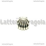Conchiglia foro largo in metallo argento antico 12x11mm