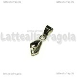 Portapendente in metallo argentato 14x8mm