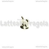 Coppetta Orecchie di Coniglio in metallo argentato 12x11mm