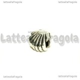 Conchiglia foro largo in metallo argento antico 12x11mm
