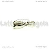 Portapendente in metallo argentato 14x8mm