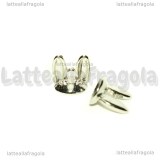 Coppetta Orecchie di Coniglio in metallo argentato 12x11mm