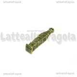 Charm 3D Big ben torre dell'orologio in metallo color bronzo 25x5mm