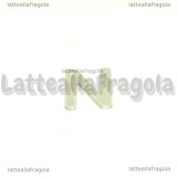 Ciondolo Lettera N in Acciaio Inox 11x10mm
