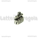 Charm Scrigno del Tesoro 3D in metallo argento antico 20x12mm
