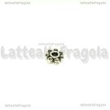 25 Spaziatori a margherita in metallo argento antico 5mm