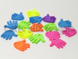 5 Charms mano Handmade in metallo colori fluo misti 13x12mm