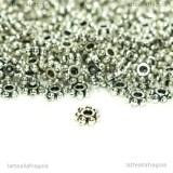 25 Spaziatori a margherita in metallo argento antico 5mm