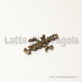 Charm double-face spaventapasseri in metallo color bronzo 19x16mm