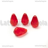 Goccia in vetro sfaccettato Rosso 15x10mm